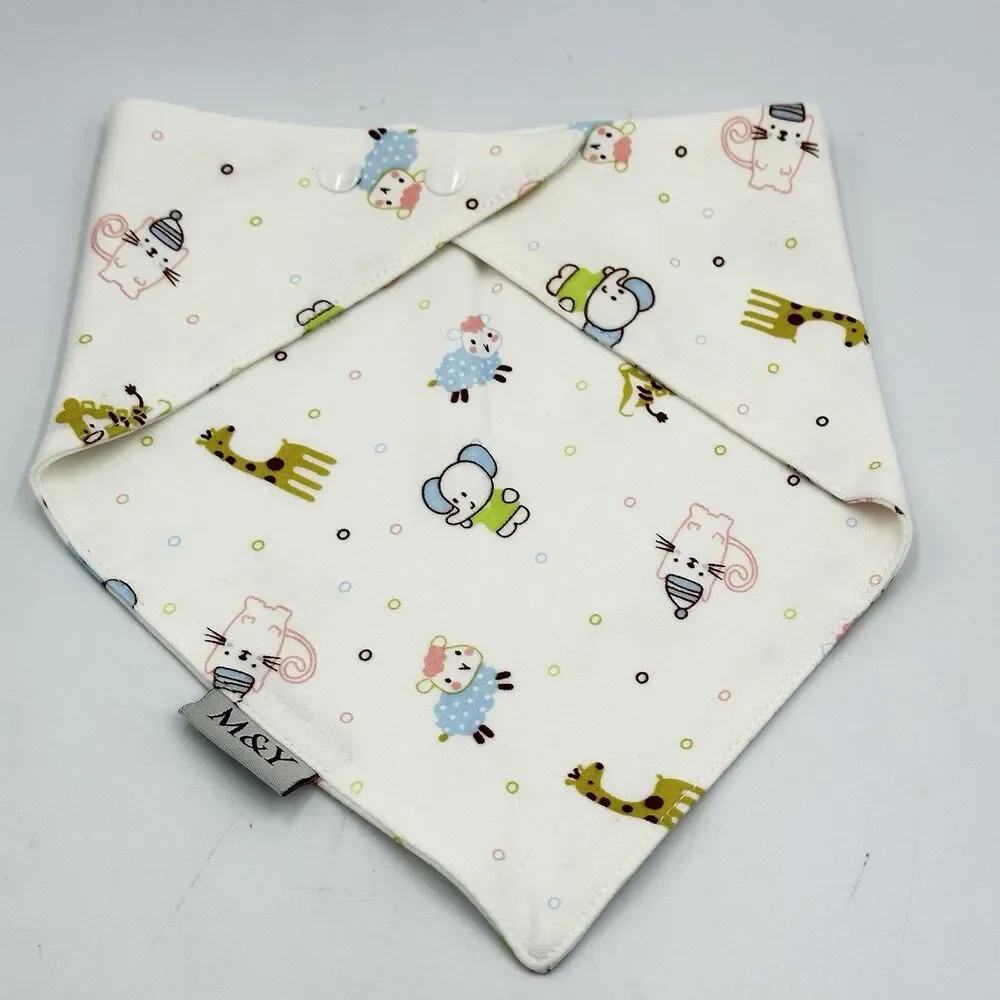 M&Y Organic Bandana Bibs 2 Packs Of Four Soft, Double-Sided, Adjustable Snap